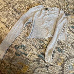 cropped long sleeve thin shirt